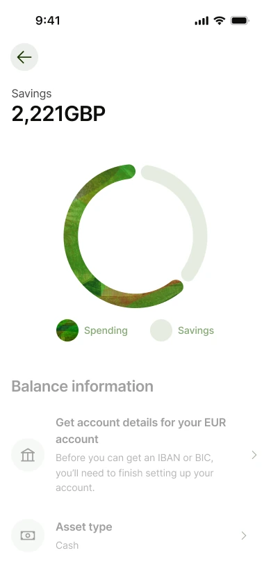 Wise mobile — savings donut